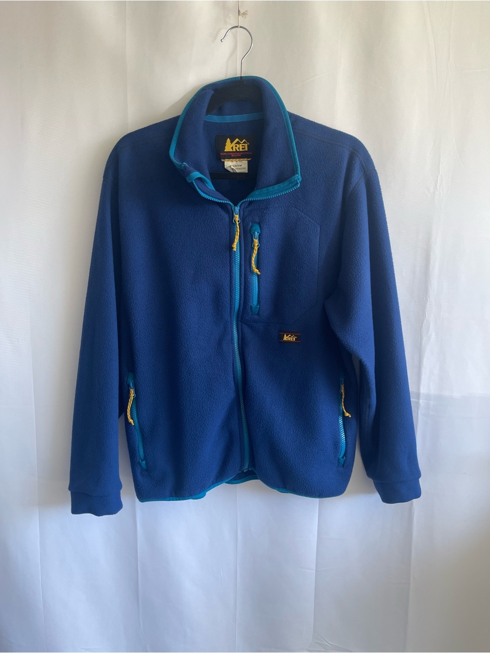 REI Blue Fleece Jacket with Teal Trim